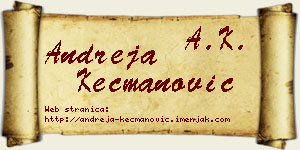 Andreja Kecmanović vizit kartica